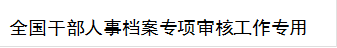 全国干部人事档案专项审核工作专用